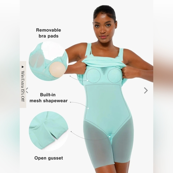 Popilush Mint Blue Dress With Built In Shapewear - Picture 3 of 7